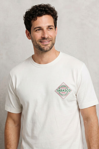 T-shirt met borstprint Tabasco-licentie 