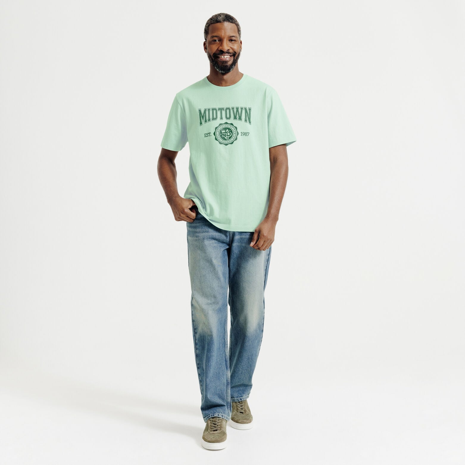 T-shirt in katoen met borduursel vooraan