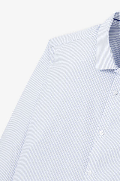 Chemise sans repassage en coton ray&eacute;e