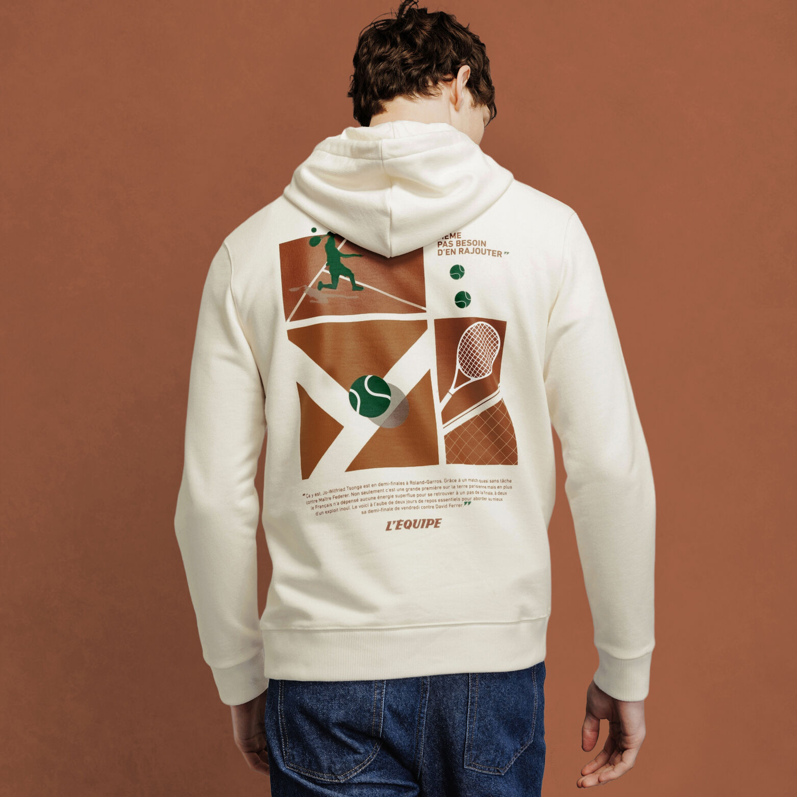 Sweat &agrave; capuche imprim&eacute; dos licence L'&Eacute;quipe