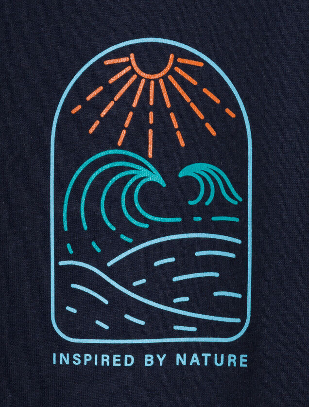 Tee shirt imprimé poitrine col rond