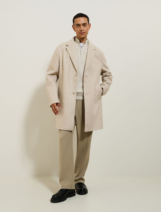 Manteau hiver long col tailleur