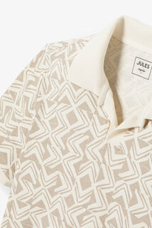 Polo manches courtes imprim&eacute; col resort