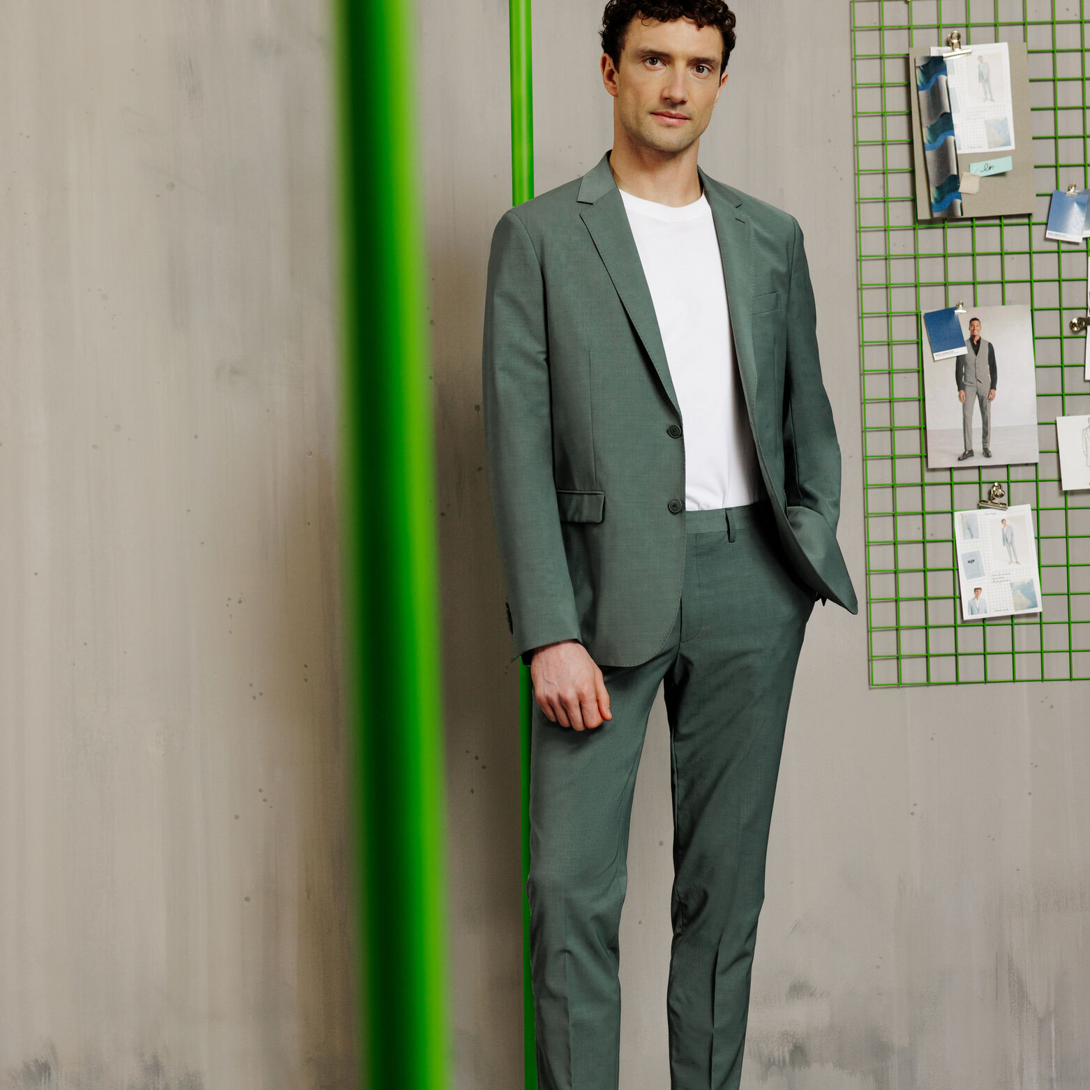 Slim fit kostuumvest in bi-stretchstof