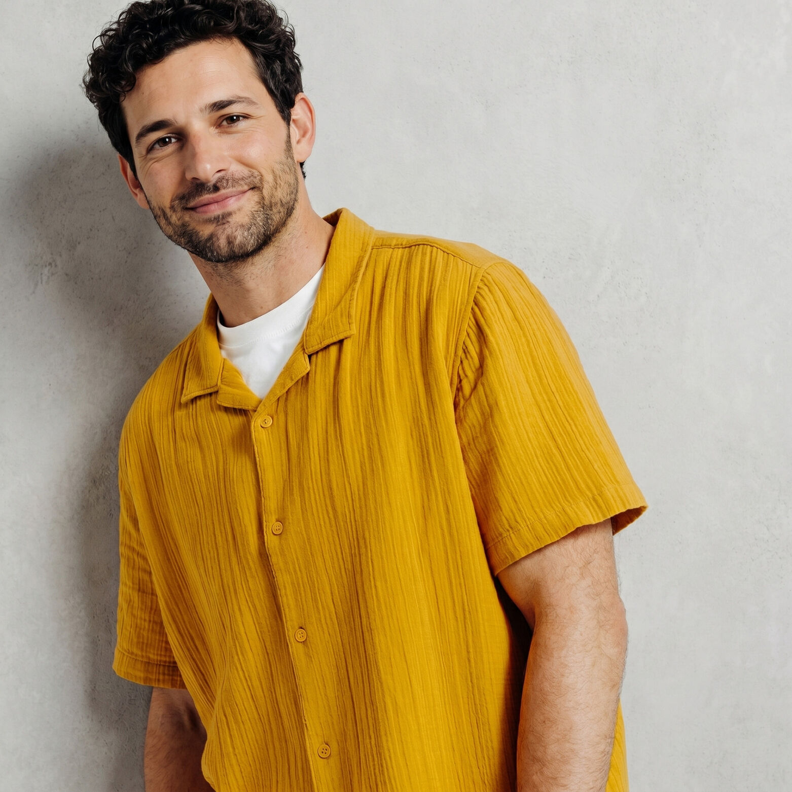 Chemisette en gaze de coton col requin