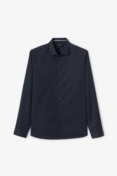 Chemise sans repassage en coton imprimée