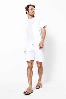 Chemisette en maille boucl&eacute;e col requin