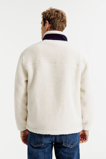 Veste zipp&eacute;e en sherpa contrast&eacute;e