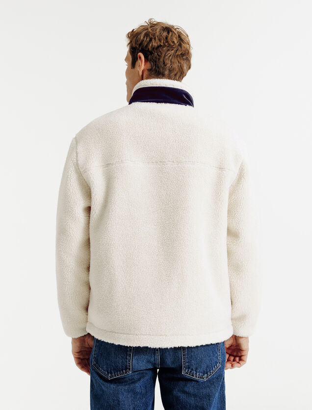 Veste zipp&eacute;e en sherpa contrast&eacute;e