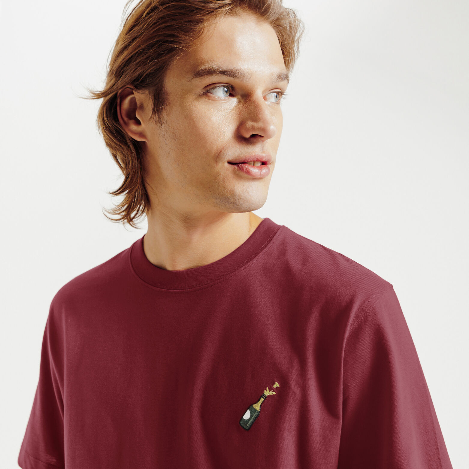 Tee shirt brodé poitrine en coton