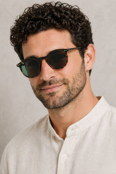 Lunettes de soleil rondes monture &eacute;caille