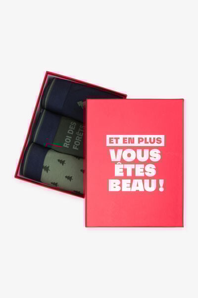 Coffret 3 boxers esprit Noël
