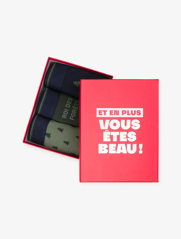 Coffret 3 boxers esprit No&euml;l