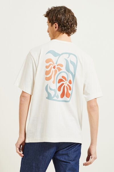 T-shirt met print op voor-en achterkant en relaxte