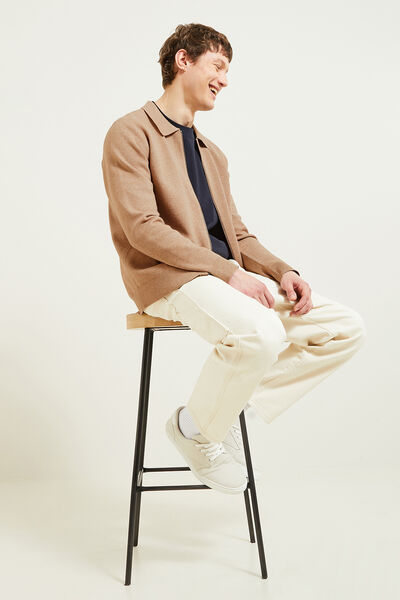 Gilet zipp&eacute; col chemise