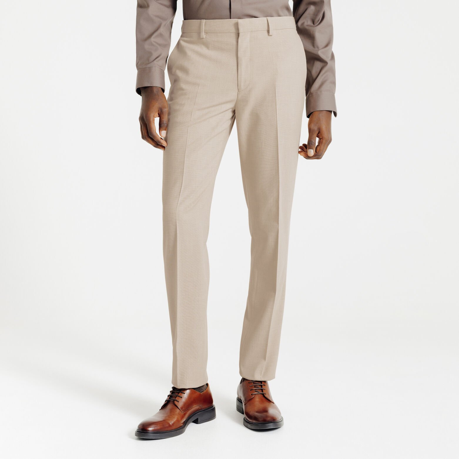 Tweekleurige comfort fit kostuumbroek