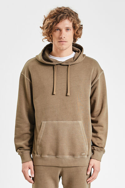 Sweat &agrave; capuche d&eacute;lav&eacute;