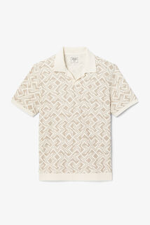 Polo manches courtes imprim&eacute; col resort