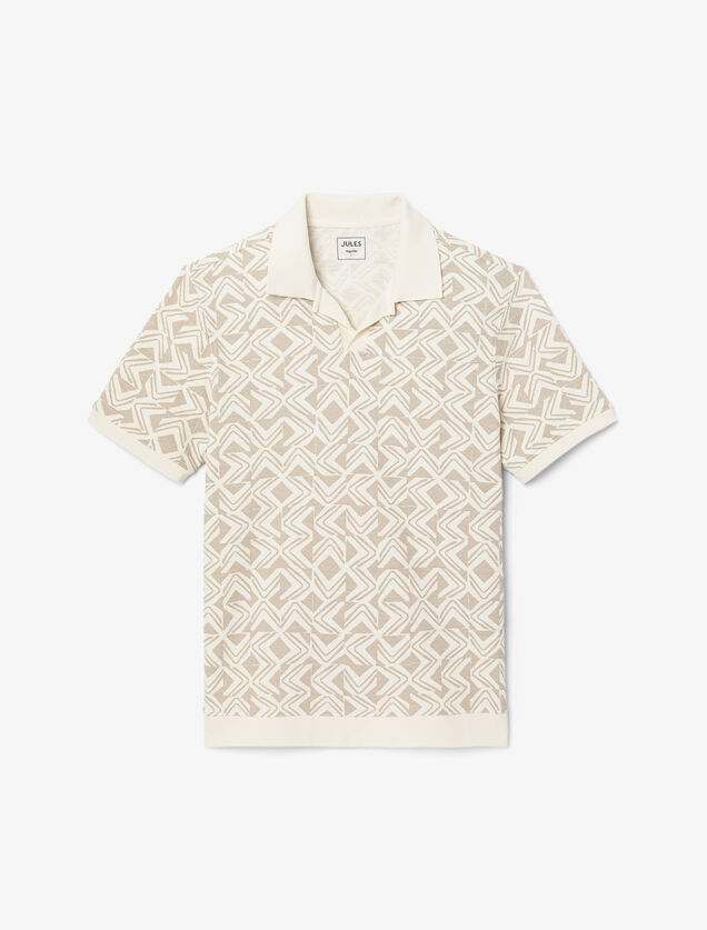 Polo manches courtes imprim&eacute; col resort