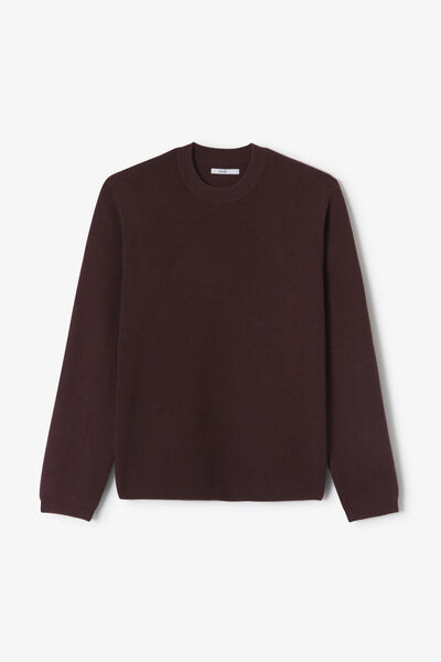 Pull col rond jeux de points fantaisie