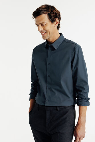 Chemise slim unie coton repassage facile