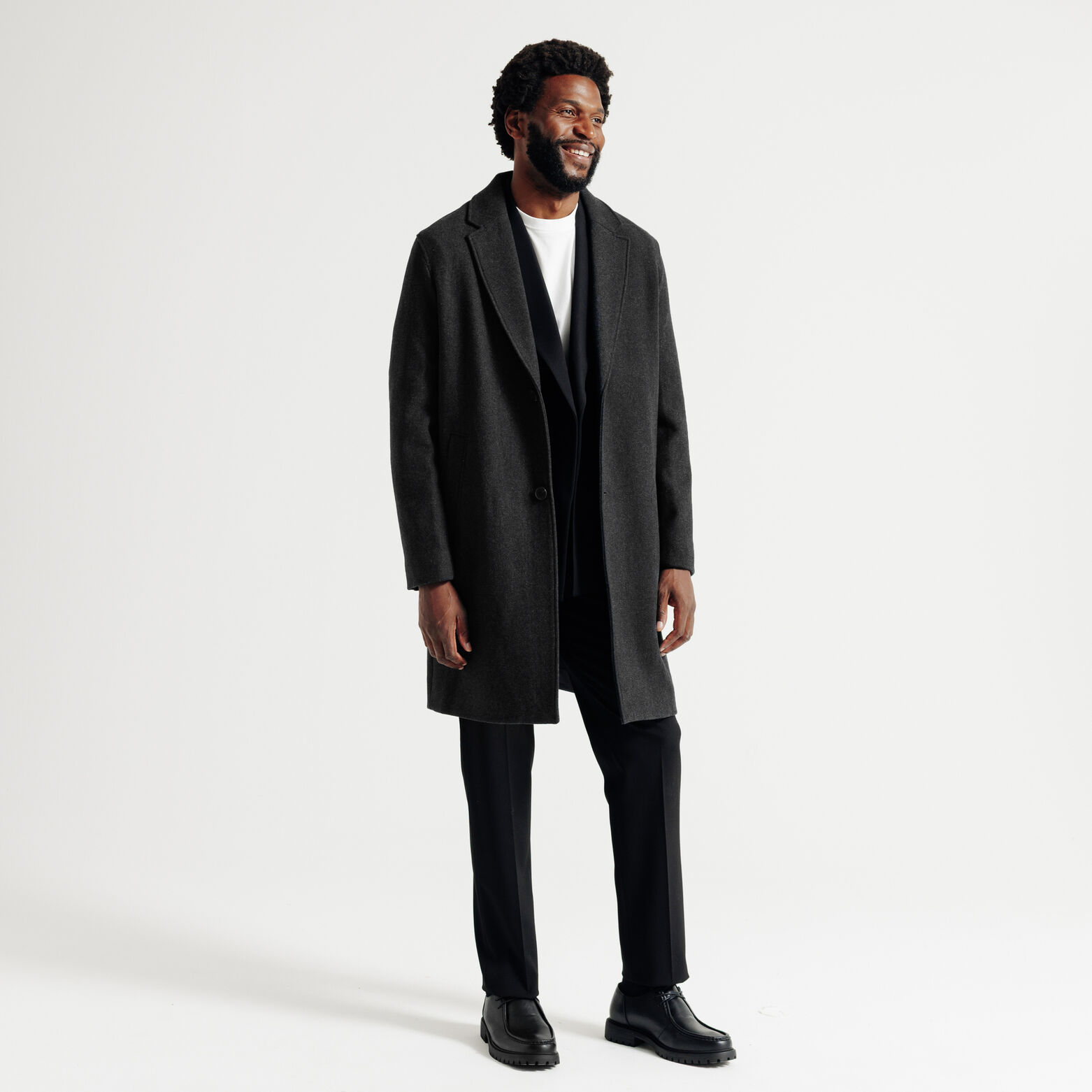 Lange wintermantel met reverskraag