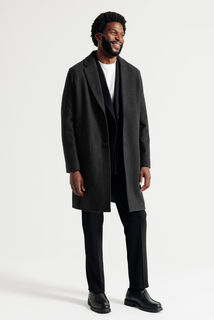 Manteau hiver long col tailleur