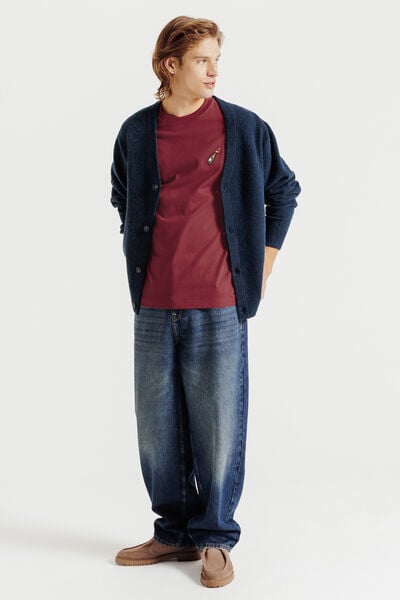 Tee shirt brodé poitrine en coton