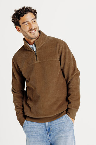 Sweat col montant zippé velours