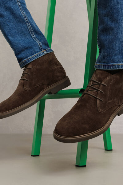 Bottines 100% cuir &agrave; lacets