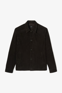 Blouson en cuir col chemise