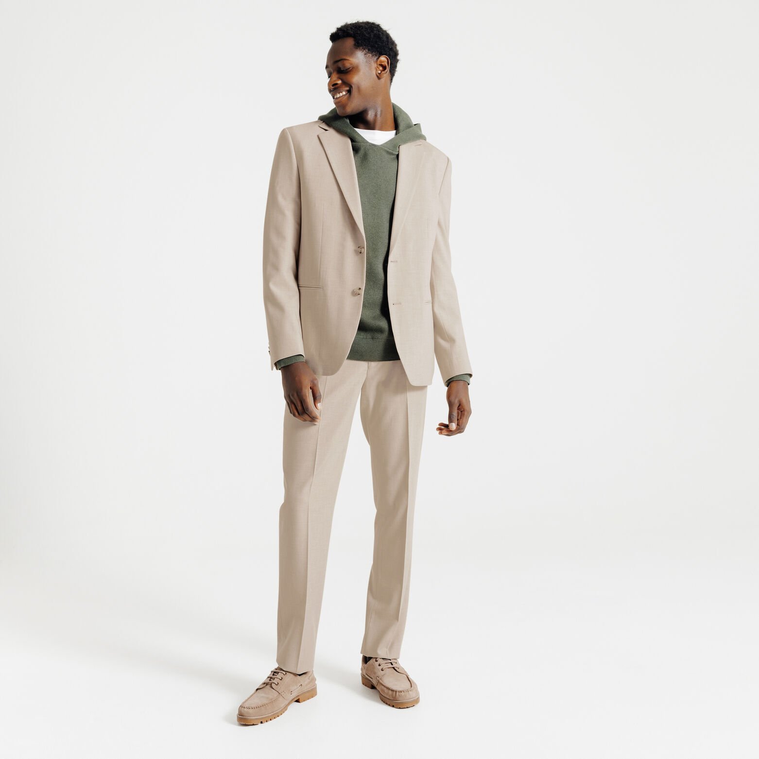 Tweekleurige comfort fit kostuumbroek