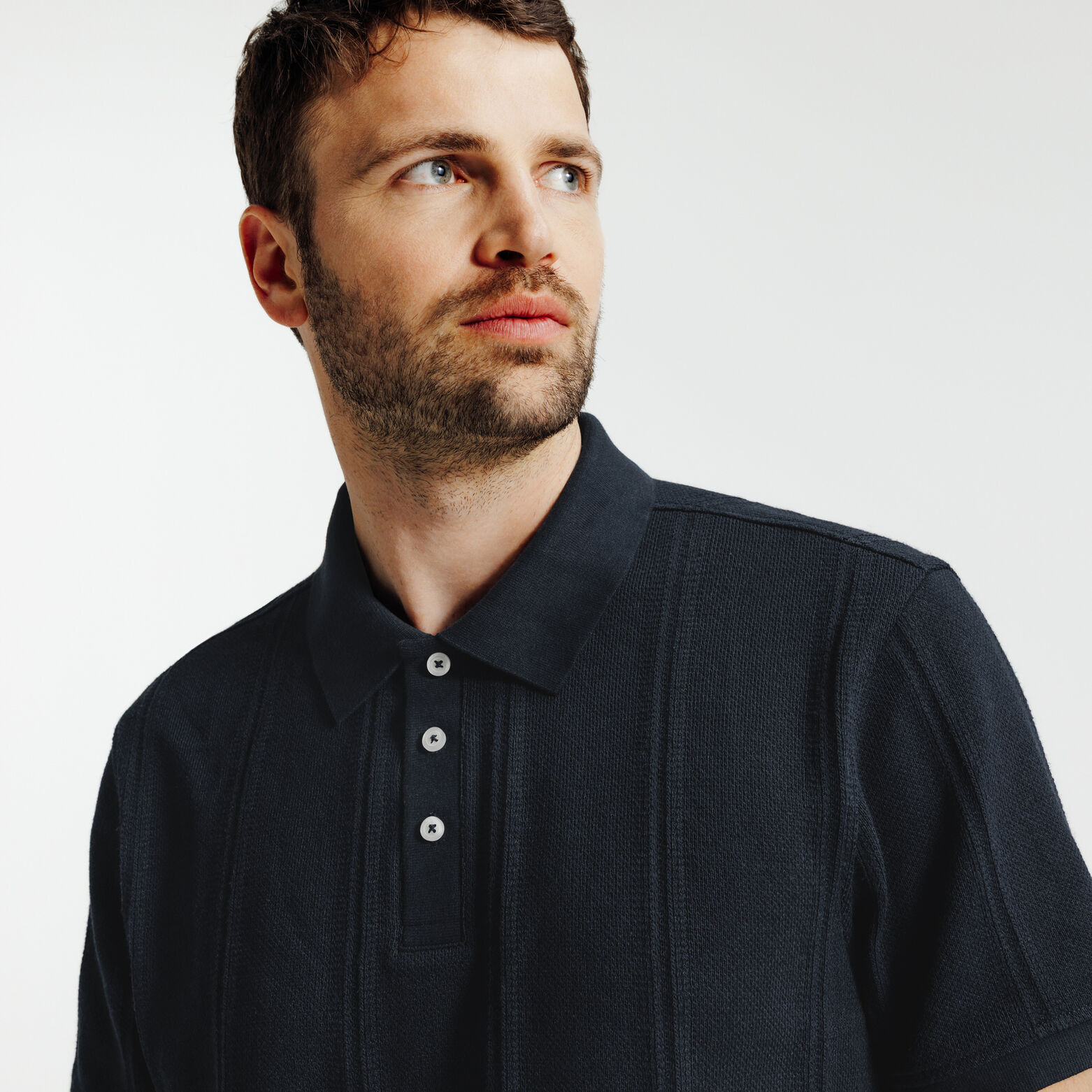 Polo manches courtes textur&eacute;