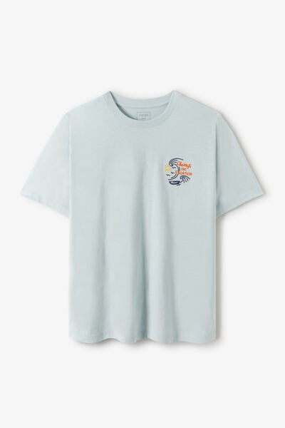 Tee shirt brodé en matière flammée