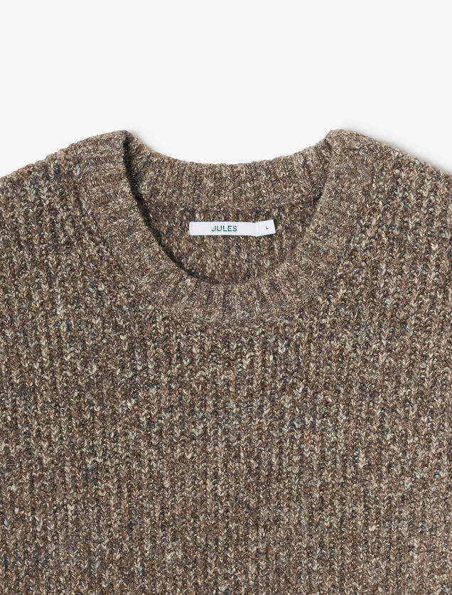 Pull col rond tweed