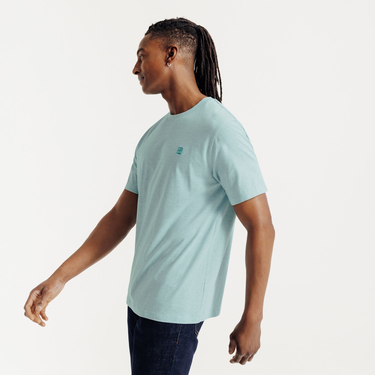 Tee shirt effet microray&eacute; broderie poitrine