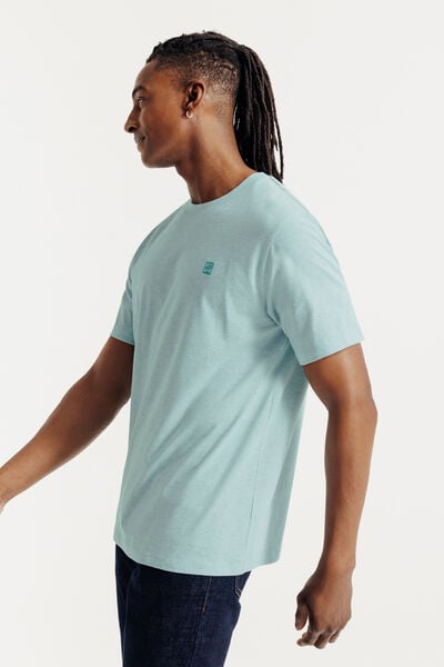 Tee shirt effet microray&eacute; broderie poitrine