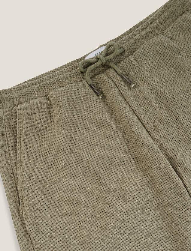 Bermuda taille élastiquée texturé