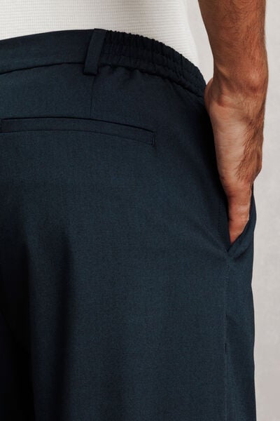 Pantalon tapered taille semi-&eacute;lastiqu&eacute;e