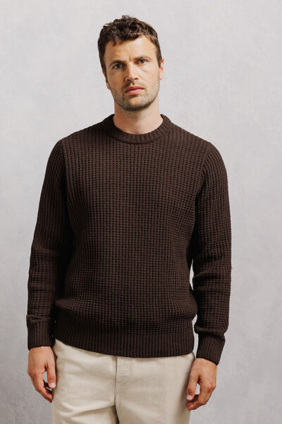 Pull col rond point fantaisie en chenille