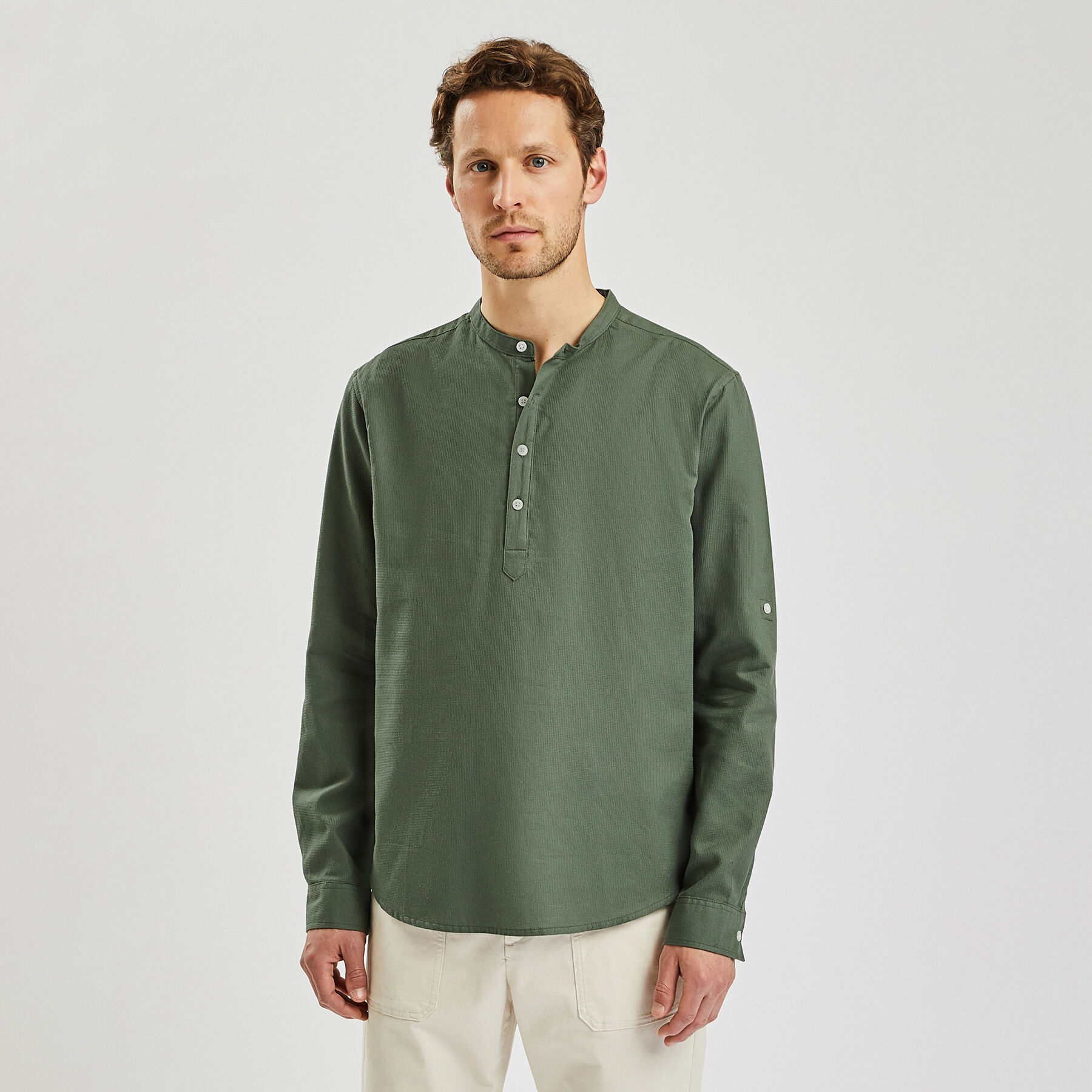 Chemise col mao Verte Jules