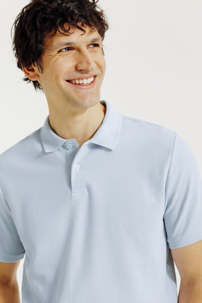 Polo manches courtes piqu&eacute; uni