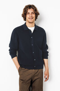 Cardigan en maille col polo