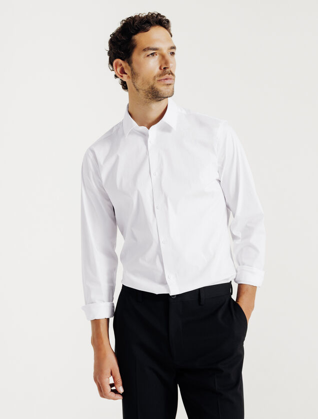Chemise slim unie coton