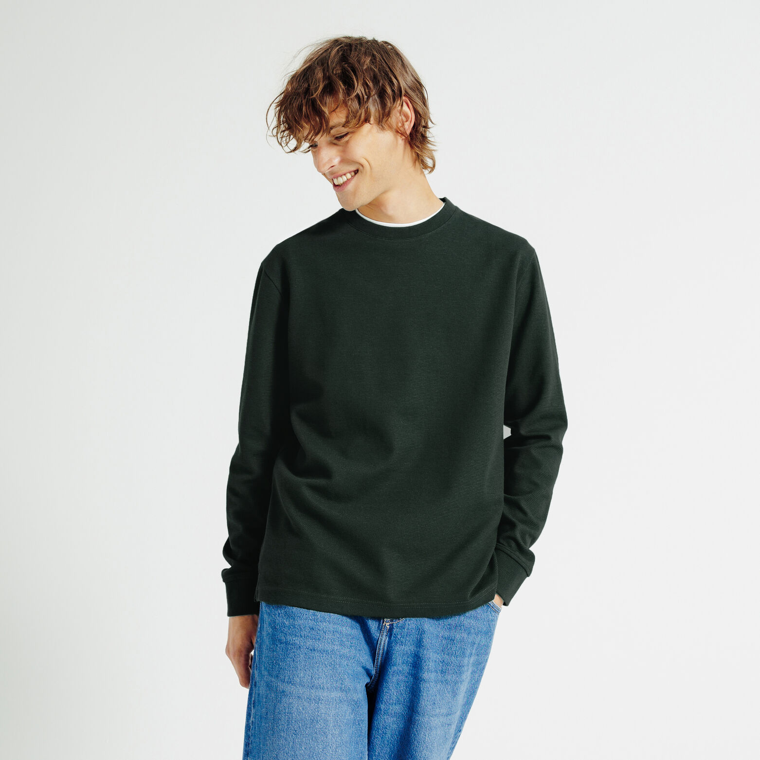 Tee shirt manches longues matière reliéfée