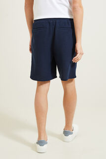 Bermuda met elastische taille in textuurstof