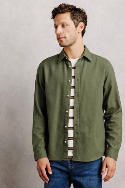 Chemise 100% coton armur&eacute;e unie