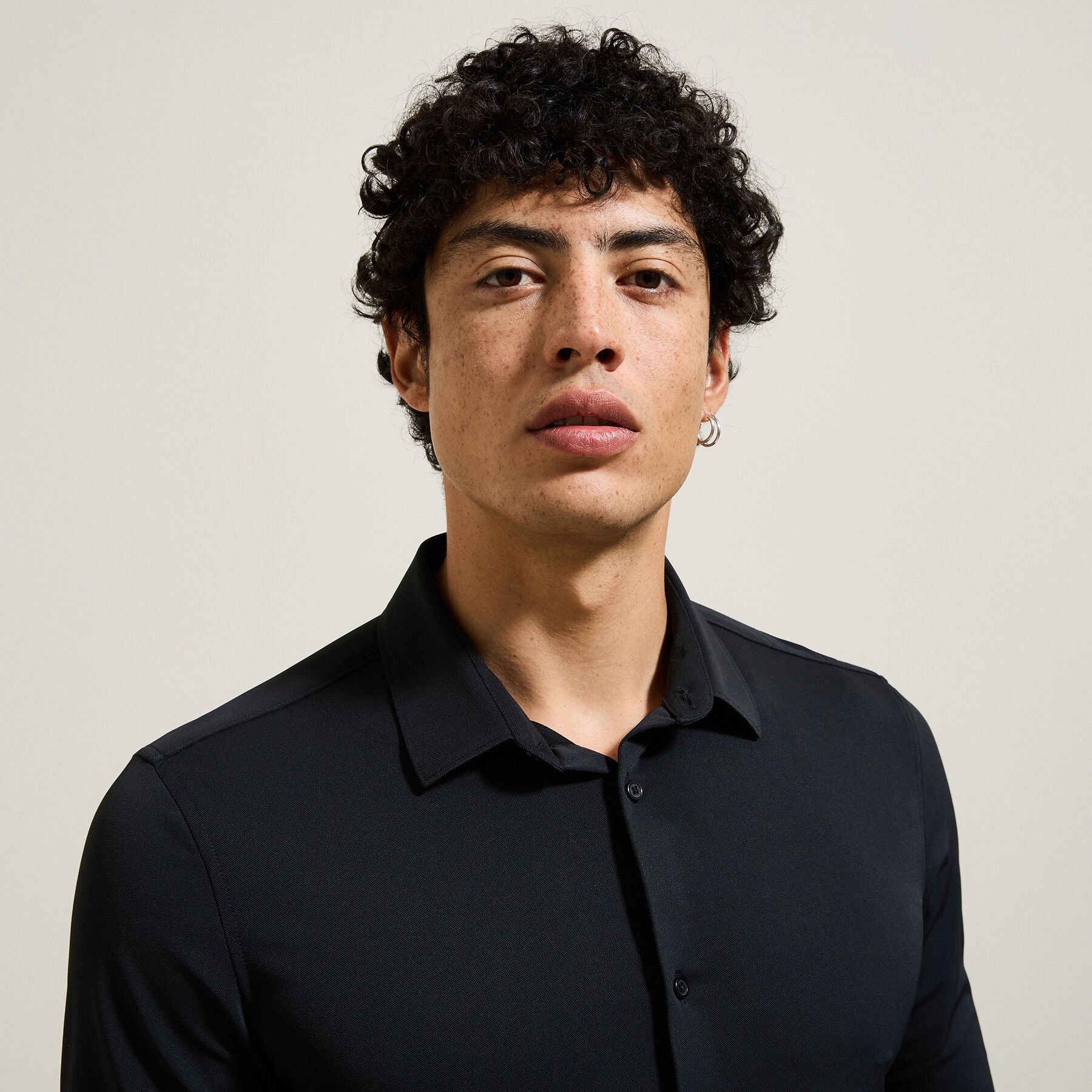Chemise en polyamide elasthanne extra slim Noir Jules