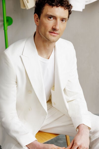 Comfort fit gekruist kostuumvest