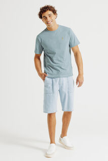 Tee shirt mati&egrave;re flamm&eacute;e broderie poitrine